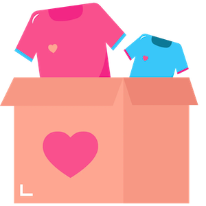 Logo of clothes in a box