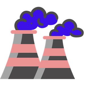 Logo d'une usine avec de la fumée