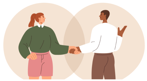 Illustration de deux personnes qui se serrent la main